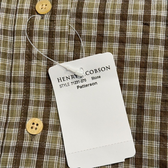 New Henry Jacobson, size Lg, 100% cotton seersucker woven sport shirt - Picture 4 of 4